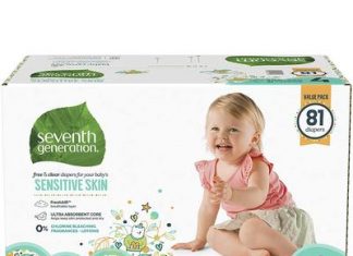 Seventh Generation 宝宝尿布 4号 81片装